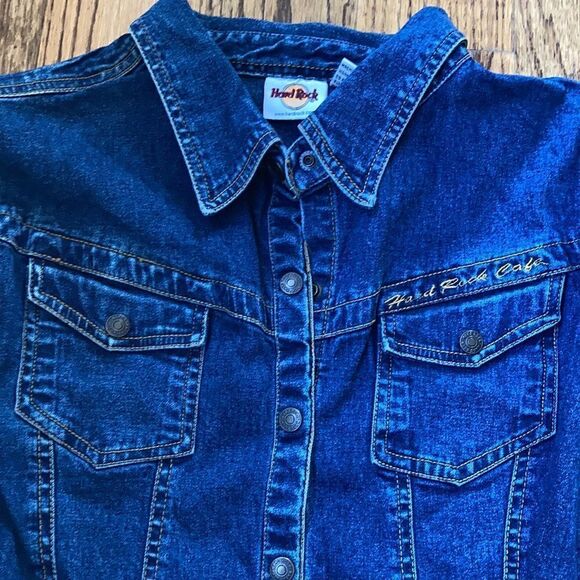 Women’s Hard Rock Cafe Lake Tahoe Jean Shirt Jacket Size L - Picture 8 of 8